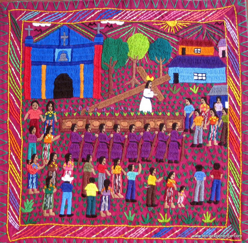 Mayan Embroidered Folk Art Tapestries from Guatemala, a Fair Trade Gift