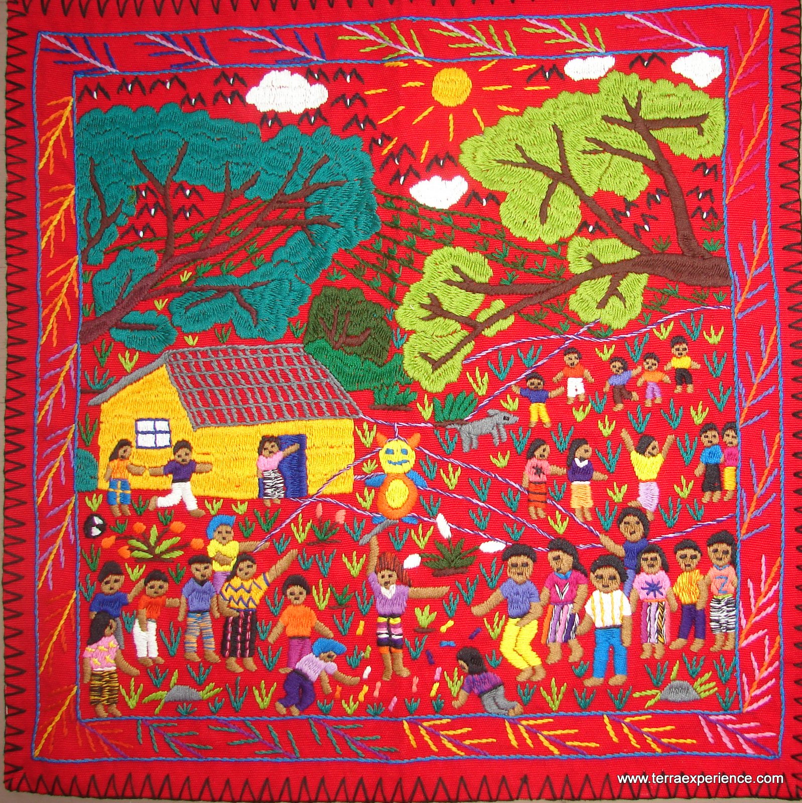 Mayan Embroidered Folk Art Tapestries from Guatemala, a Fair Trade Gift